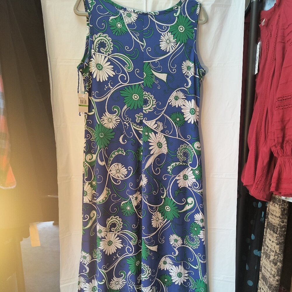 Ronni Nicole Blue Green Floral Paisley Maxi Dress Sleeveless Jersey Knit 170016 - Picture 6 of 6